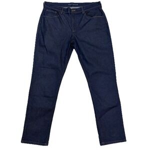 Mott & Bow Jeans Women's 32(34)x30 Blue Boyfriend Tapered Mid-Rise Stretch Denim